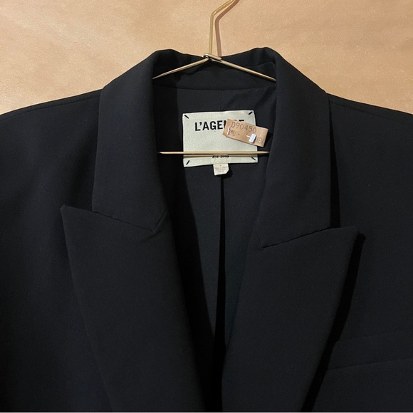 L'Agence | Kenzie Blazer Double Breasted Sculpted Jacket Black Size 8 - Picture 4 of 14